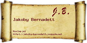 Jakoby Bernadett névjegykártya